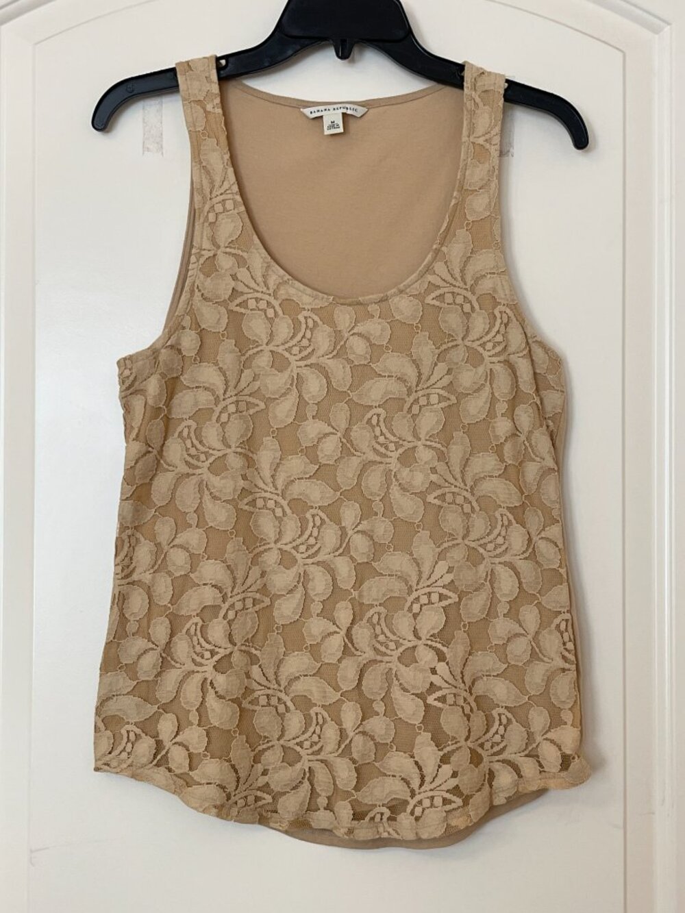 Banana Republic Tan Beige Lace Tank Top Medium